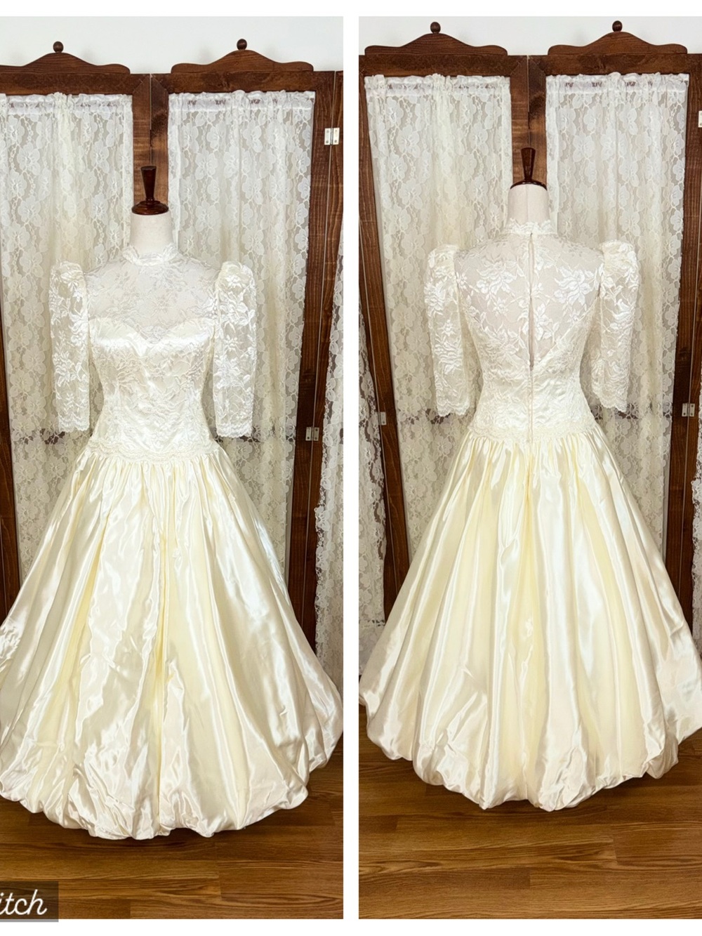 Beautiful Vintage 1980s/90s Dessy Creations Bubble Hem Wedding Gown